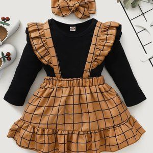 Girls Top and Skirt Set with Bow
